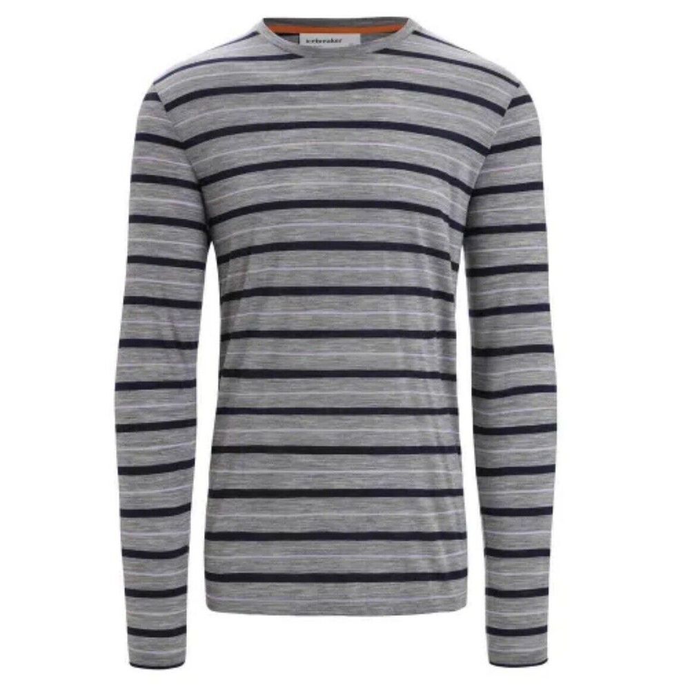 Men's Icebreaker Wave Stripe Merino long sleeve T-shirt Small